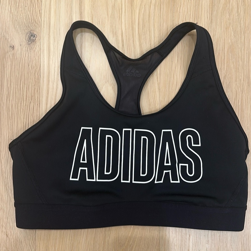 Adidas black mesh sports bra sz M
